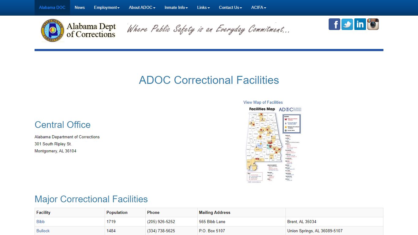 - Alabama Dept of Corrections