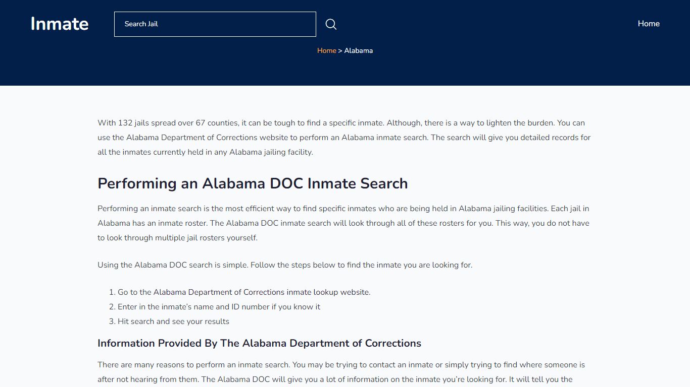 Alabama Inmate Search - Alabama DOC - InmateID